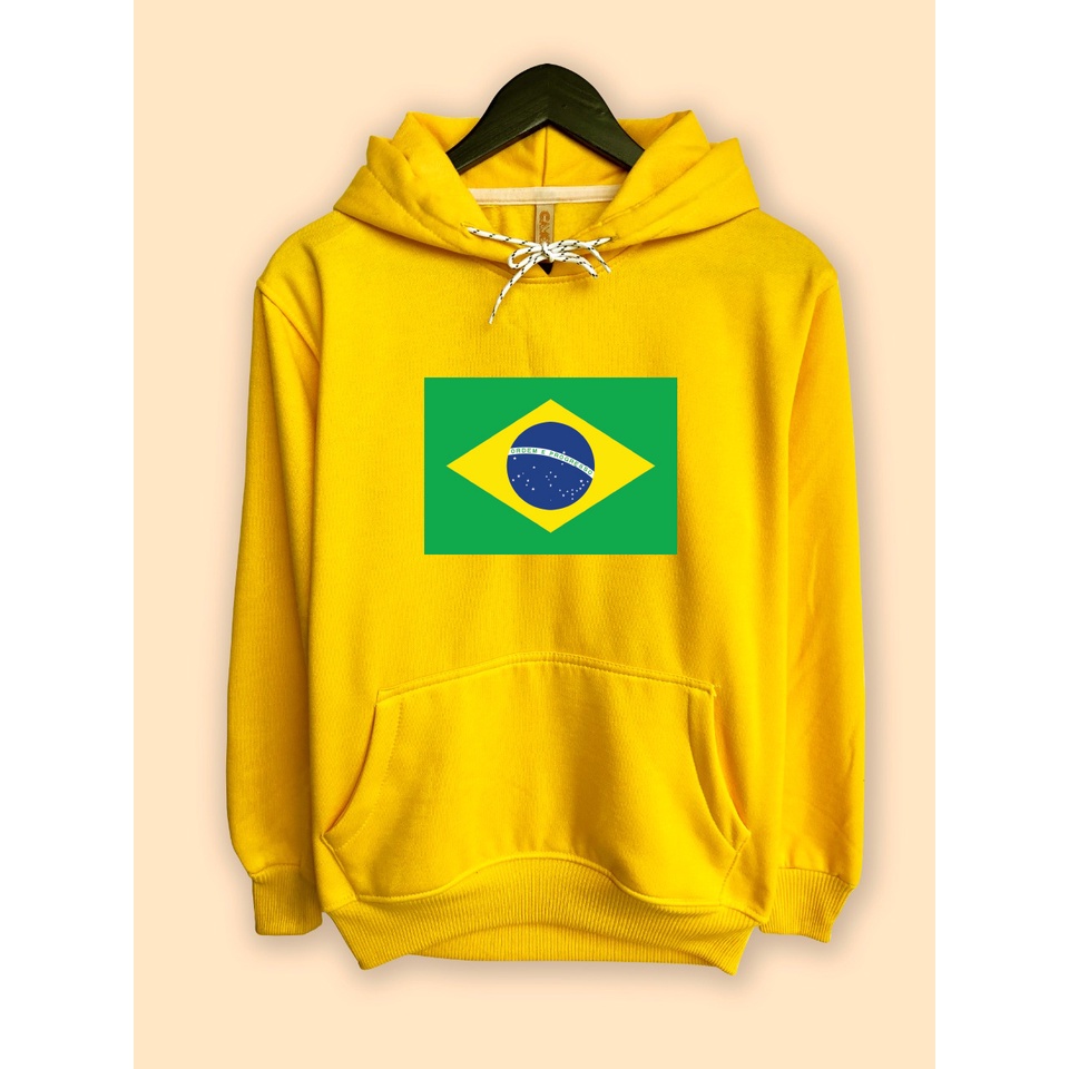 jaket hoodie premium desain bendera brazil