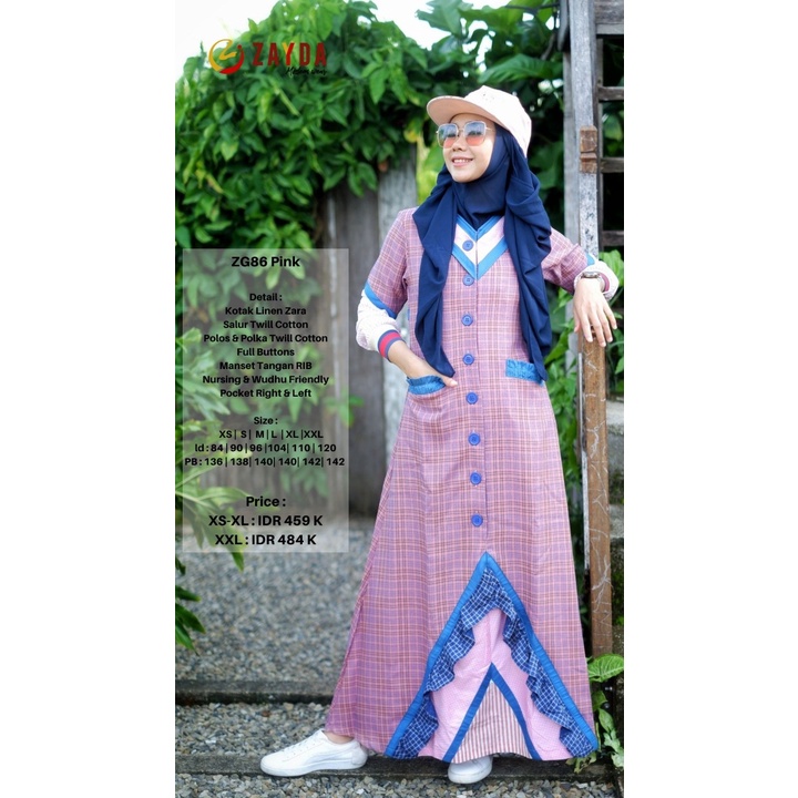 GAMIS New Color by Zayda Moslem Wear ZG86 Pink KEKINIAN TRENDY ELEGANT BEST SELLER