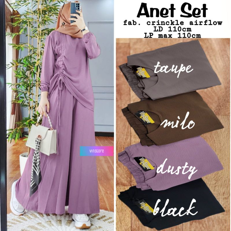 ANET SET WANITA / DARA SET BY VINSTORE SETELAN WANITA DRESS MAXY TUNIK