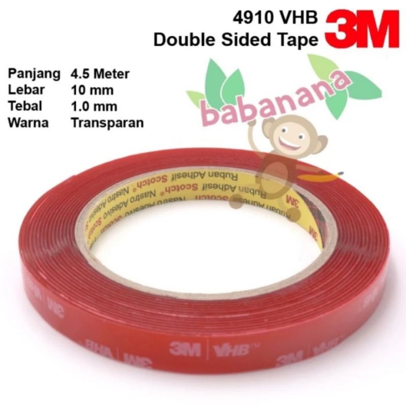 Double Tape 3M 4910 VHB Transparan double sided 4.5M x 10mm x 1.0mm