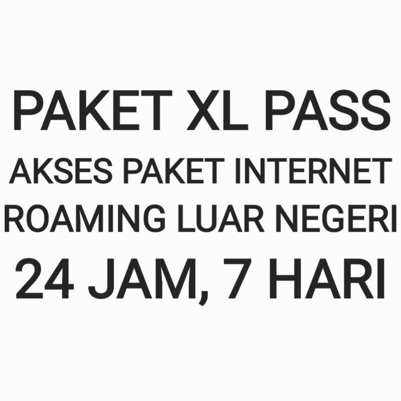 [BUKAN KUOTA ROAMING, CHAT DULU SEBELUM ORDER]Paket Roaming Pass XL Luar Negeri Negri 7 Hari Minggu 
