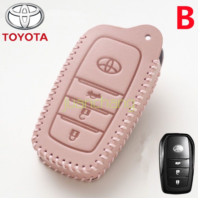 Casing Kunci Mobil Bahan Kulit Top Layer Untuk Toyota aygo Avensis Verso Yaris Highlander Camry Hilux Innova RAV4 Fortuner Yaris 3 Tombol