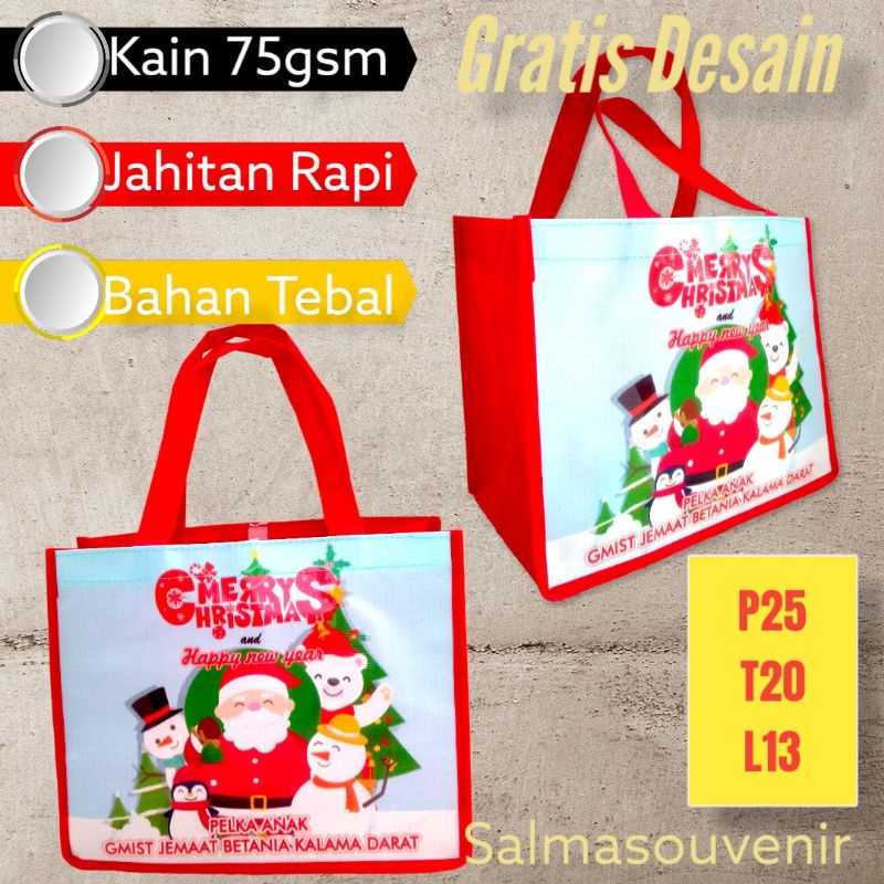 

TAS SOUVENIR NATAL TOTEBAG MERRY CHRISTMASS / TAS BINGKISAN