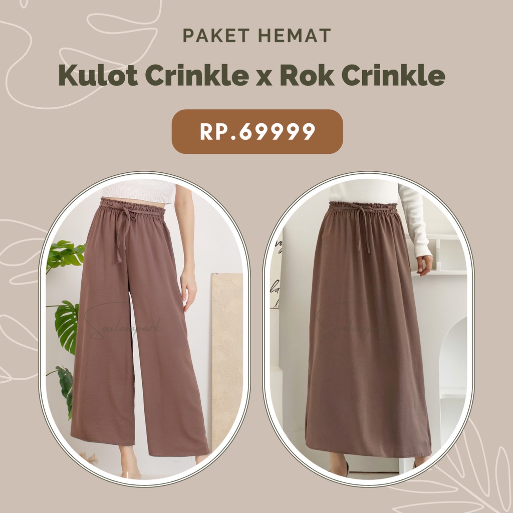 Paket Hemat Kulot Crinkle X Rok Crinkle Airflow