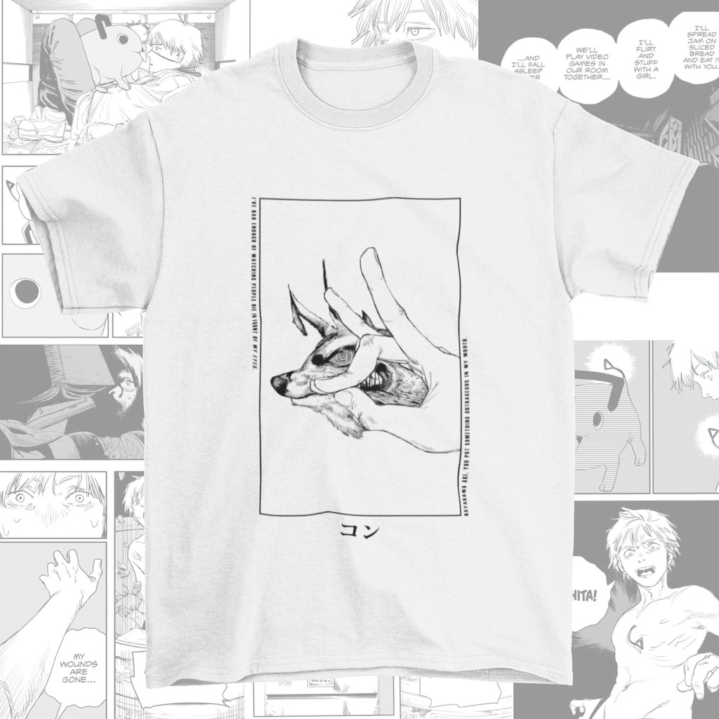 Tshirt Aki Kitsune Chainsaw Man Anime Premium Unisex