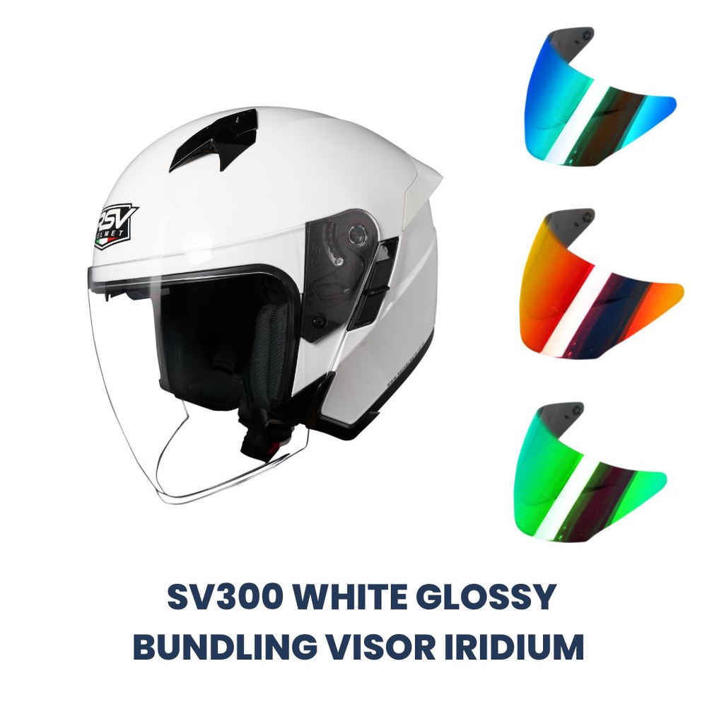 HELM RSV SV300 WHITE GLOSSY BUNDLING VISOR IRIDIUM