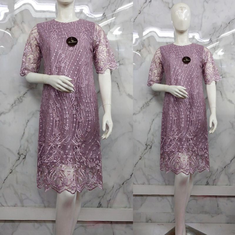 DRES/DRES TULLE/DRES TERBARU/DRES MODERN/KEBAYA DRES/PAKAIN PESTA/AJC KEBAYA
