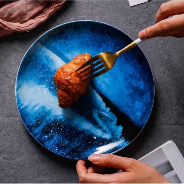 

Unik Ceramic Night Dining Plate / Piring Keramik Lukisan Malam Impor 8 Inch Berkualitas