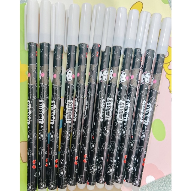 (12pcs) pen bisa hapus/pen gel hapus/erasable pen/pen hapus lucu fancy ODEMEI-KULOMI HITAM
