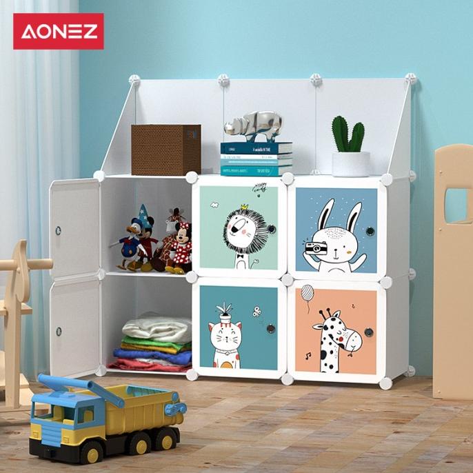 

Aonez lemari pakaian anak wardrobe 6 muka 6 slot Dengan pagar plastik stock ready