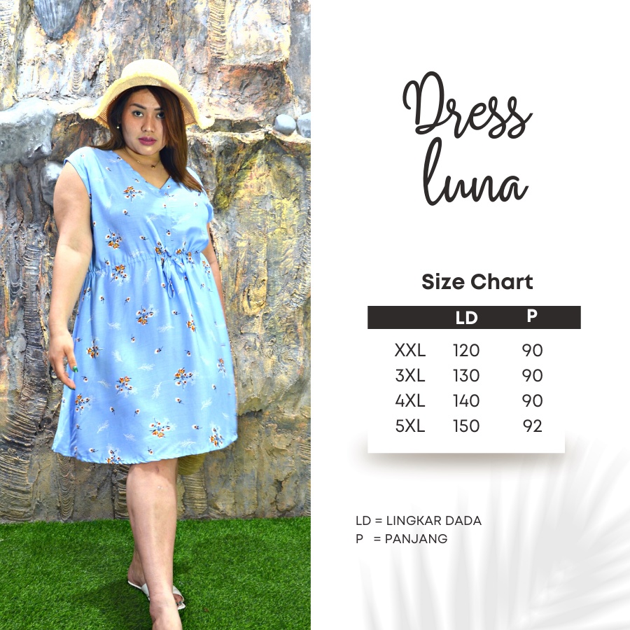 Balicihui Dress Luna Dress Jumbo Plus Size Dress Dress 4XL Dress Wanita Dress Bali Dress Pendek