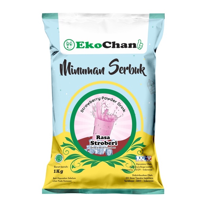 

Bubuk Minuman Rasa Strawberry 1Kg EkoChan /Powder Drink/ Minuman Boba