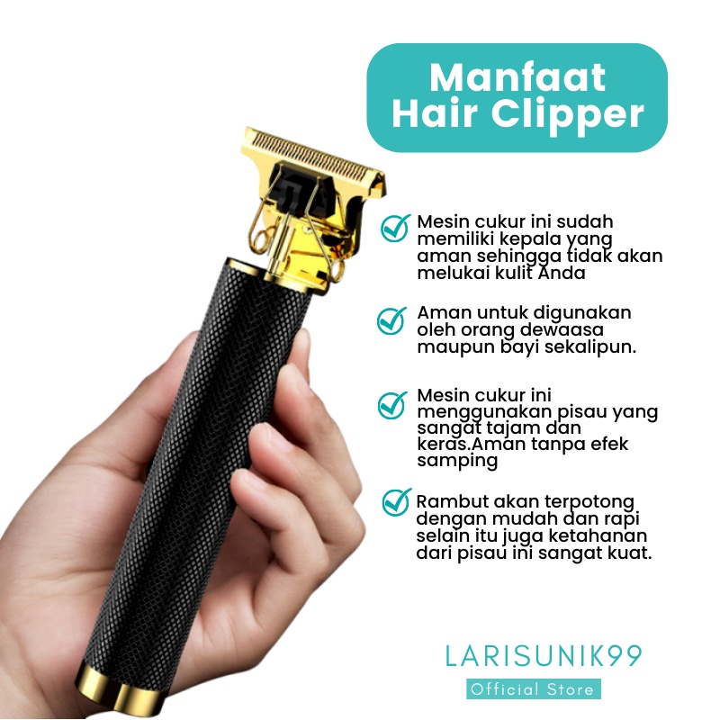 Alat Cukur Rambut Elektrik Alat Potong Rambut Hair Clipper Portable Tanpa Kabel Cukur Jenggot