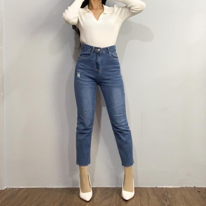 [LUXE.DLABEL] - E49 Jeans | Celana panjang Highwaist wanita Jeans import premium Jeans wanita polos ripped jeans High waist jeans wanita bkk Skinny Jeans High waist Baggy jeans Wideleg Jeans Kulot jeans Boyfriend jeans Wanita Kargo Jeans