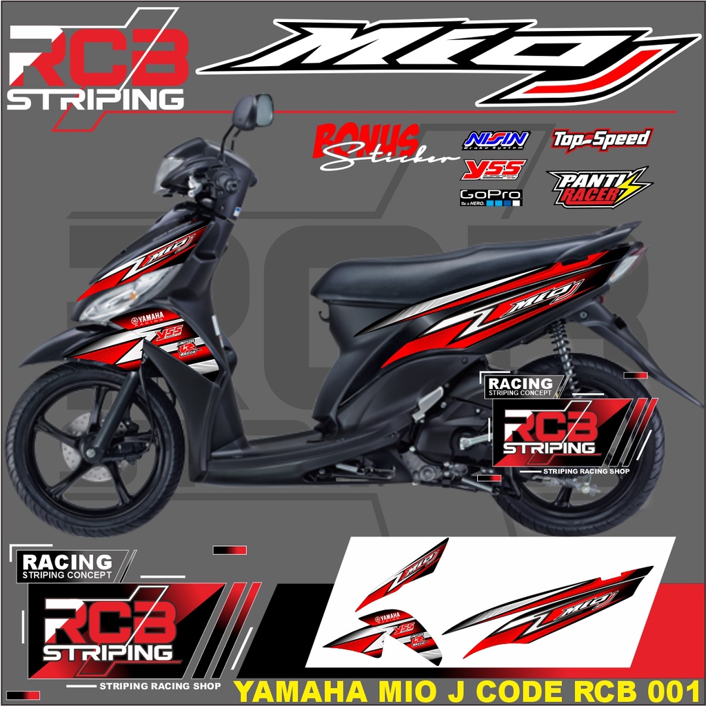 Striping Mio J Variasi - Stiker variasi sticker list Mio J - Sticker Yamaha Mio J . RCB 001