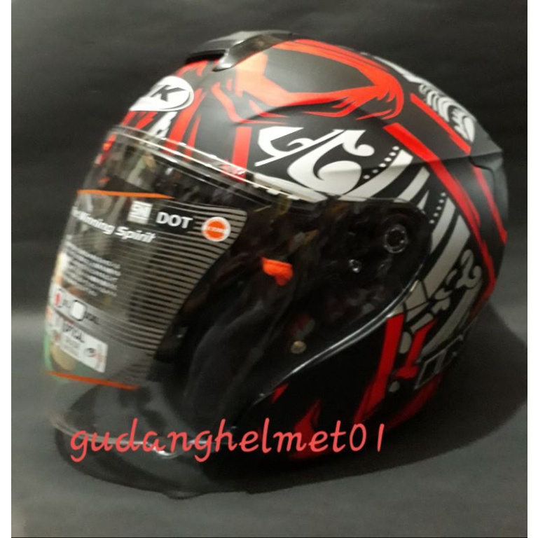 HELM INK DYNAMIC MOTIF  | HALF FACE TERLARIS  SINGLE VISOR
