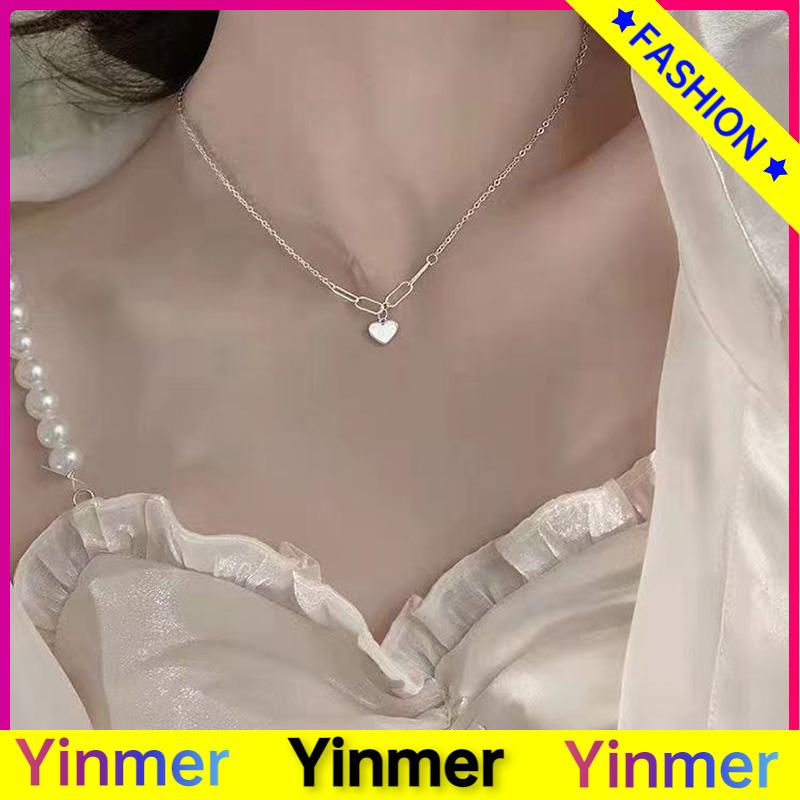 COD✨ Kalung Cinta Cangkang Simulasi Mewah Tanpa Memudar Rantai Kerah Liontin Lembut Kelas Atas-Yinmer
