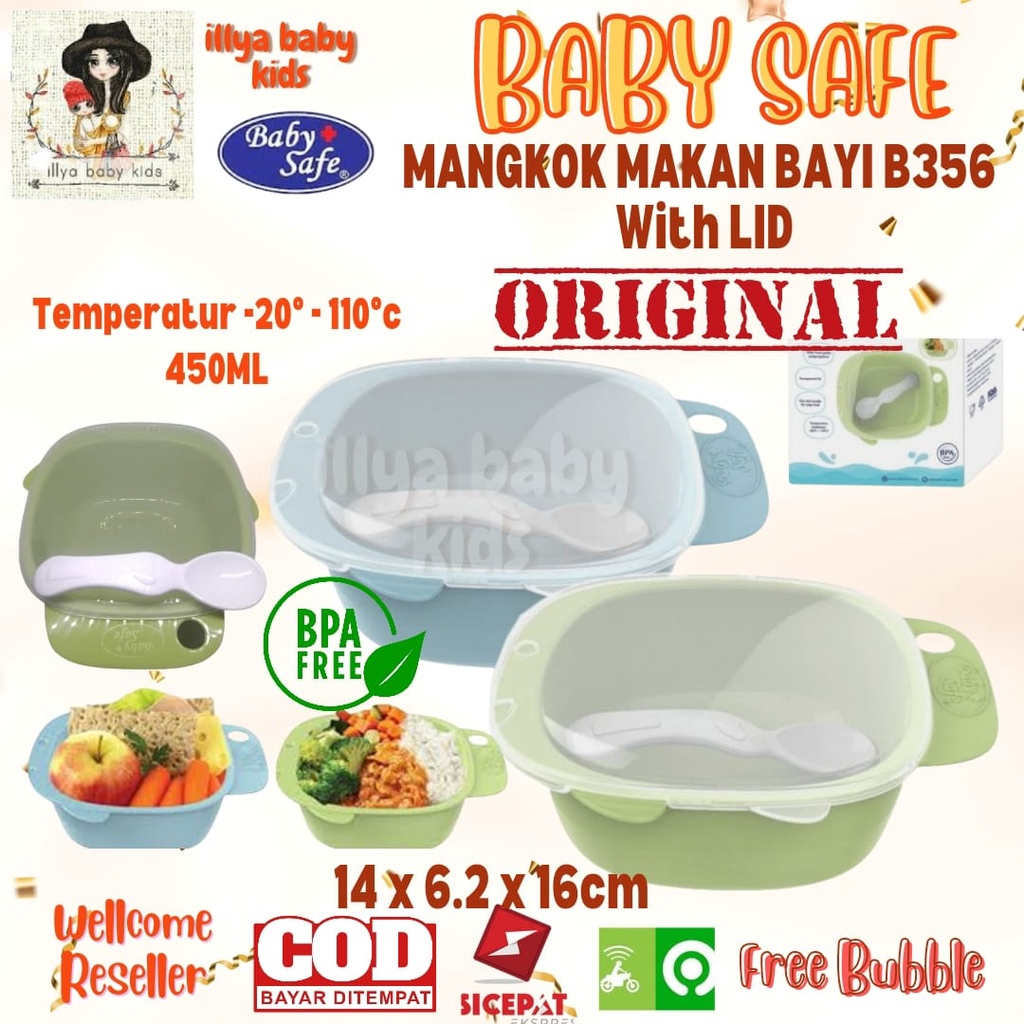 Jual Baby Safe B356 Meal Bowl With Transparent Lid Mangkok Makan MPASI ...