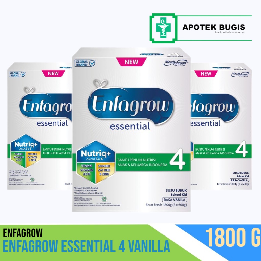 Enfagrow Essential 4 Susu Formula Box Vanila 1800g Susu Formula anak Di Atas 3 tahun