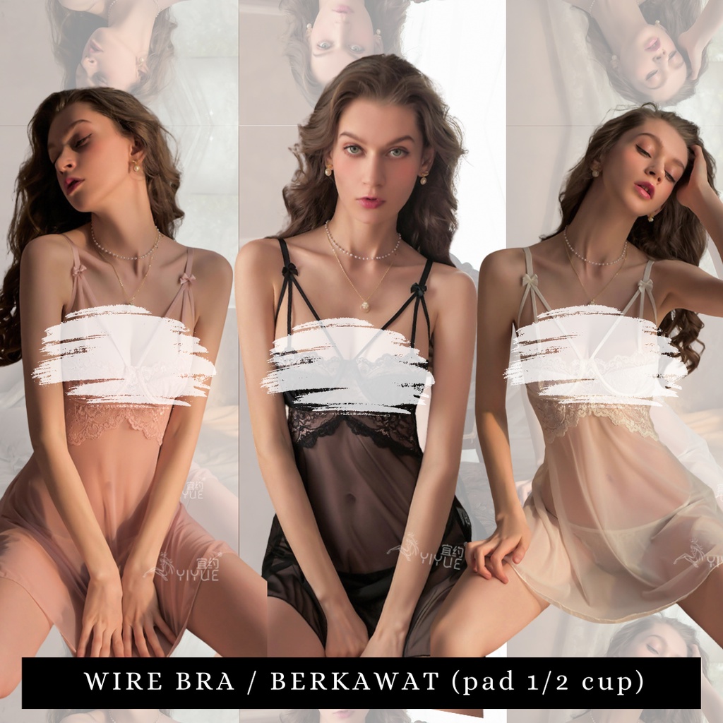 QQ1682 RENATA LINGERIE BABYDOLL with Gstring | Wire Bra / Kawat - Lingerie by Sexy Kisser