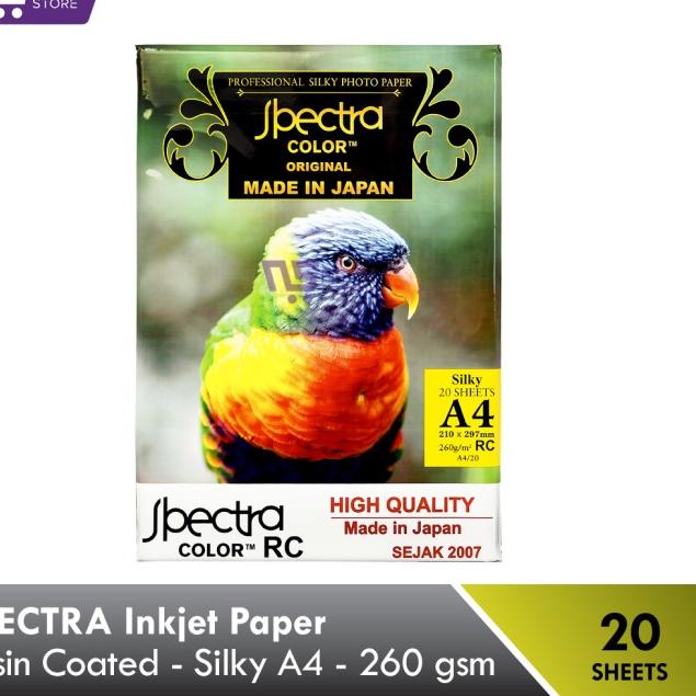 

PROMO !!! SPECTRA RC Inkjet Paper Silky A4/260 gsm