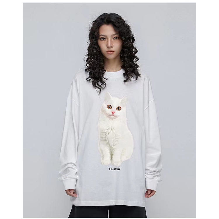 2 warna korean style atasan baju wanita kekinian Sweater Oversize  Cat Wanita/Switer Wanita