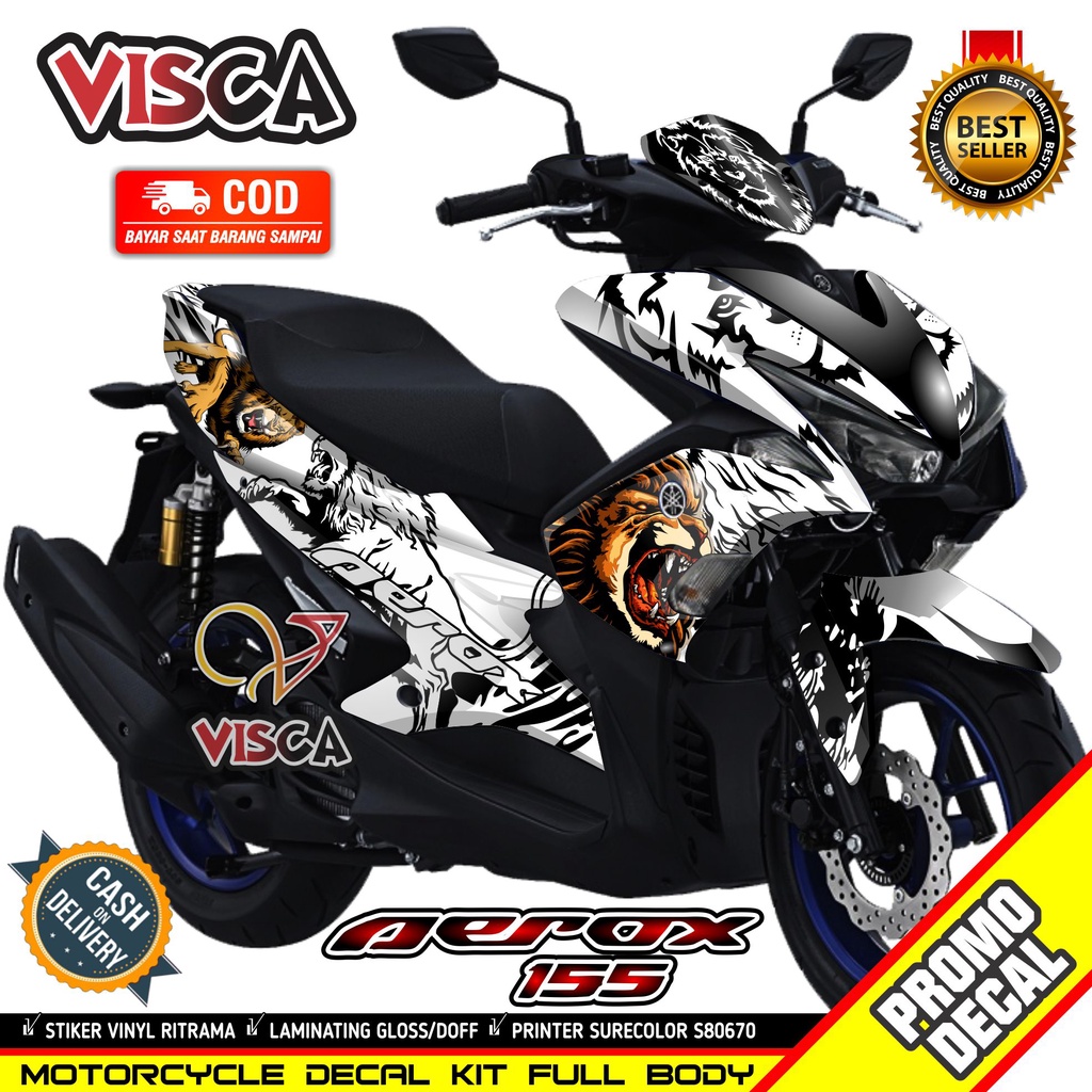Decal Aerox 155 Full Body Striping Aerox 155 old Stiker Aerox 155 Full Body Lion