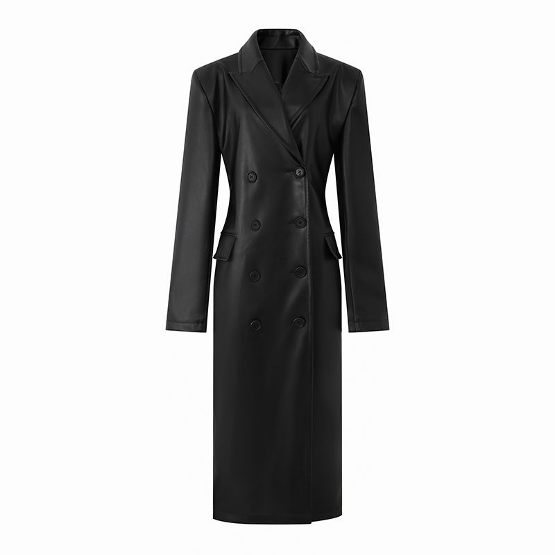 Suhao trendy high-end design sense fried arcade style jacket mid-length leather jacket waist coat winter new women s clothing