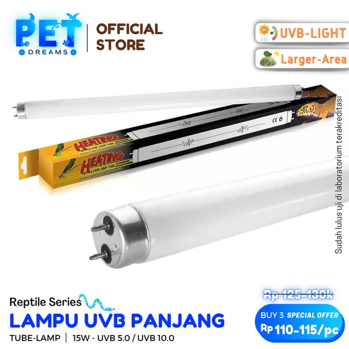 LAMPU UVB PANJANG TL TUBE VITAMIN D3 REPTIL REPTILE KURA SULCATA KURA