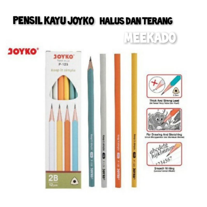 

Pensil Joyko 2B P-125 Hitam terang dan soft