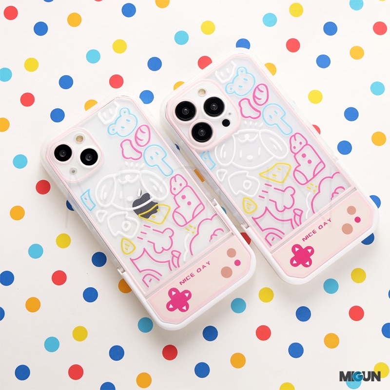 New! Korean CASE + STAND - Softcase Fullcover for iPhone 7 8 SE2020 7+ 8+ X XS XR XSMAX 11 11PRO 11PROMAX 12 13 PRO PROMAX 14 14PLUS 14PRO 14PROMAX