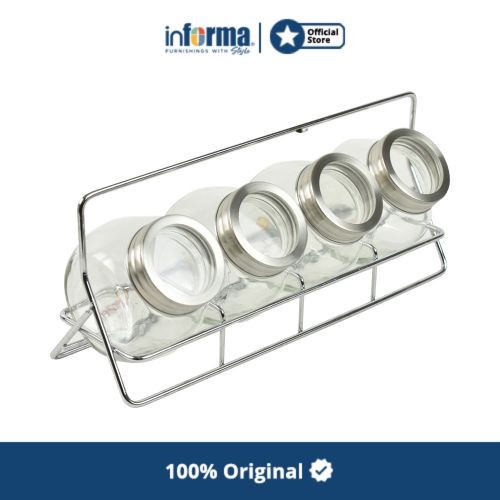 INFORMA - TEMPAT BUMBU - SEPHORA SPICE JAR WITH RACK SET OF 4