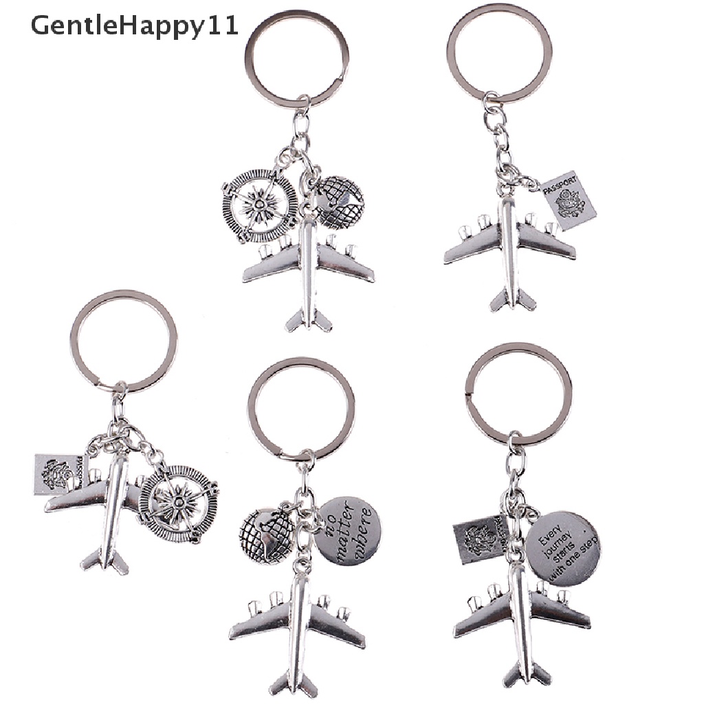 Gentlehappy Gantungan Kunci no matter Tempat Liontin travel keyring handmade Hadiah Untuk Traveller id