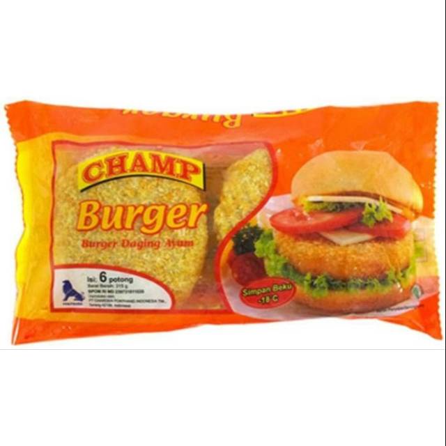

Makanan Beku Olahan Champ Chicken Burger, Sameday Instan Delivery Jogja