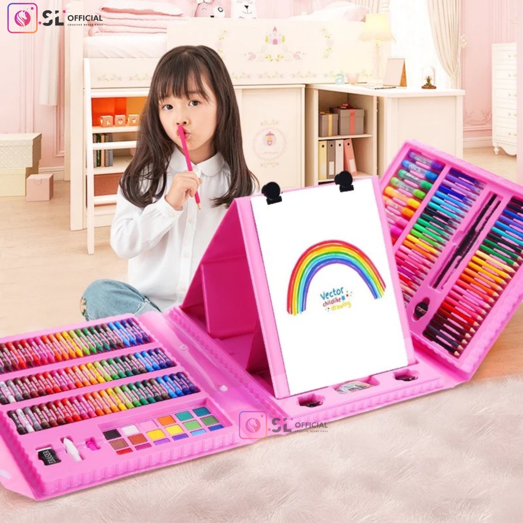 Crayon Mewarnai Art Full Set 150Pcs / 208Pcs / Krayon Mewarnai Anak Pensil Warna Perlengkapan Mewarnai Lukis