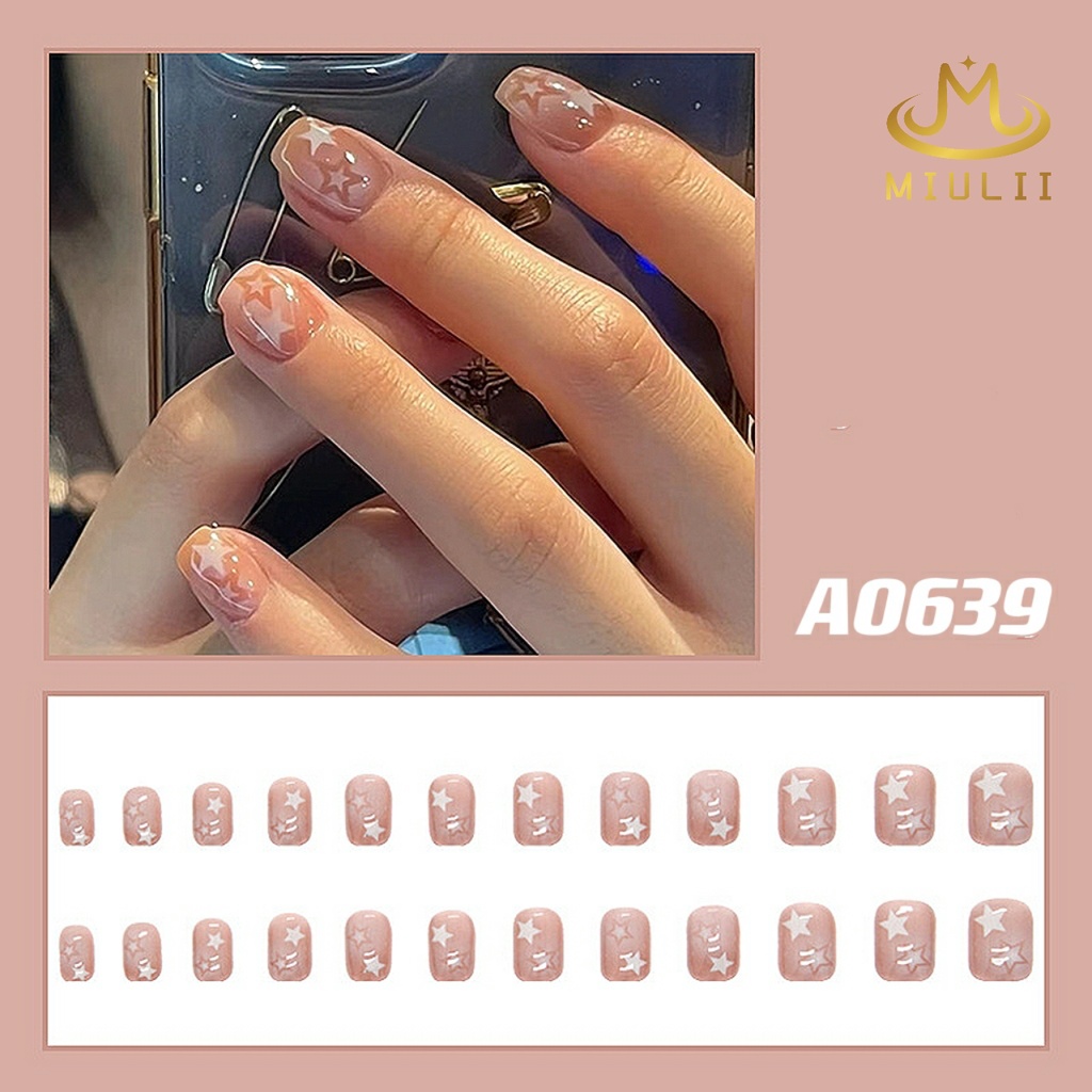 MIULII / KUKU PALSU   A0639  / 24PCS / 3D / NAIL ART / PREMIUM / CUTE / FREE LEM JELLY / KUTEK