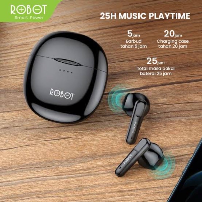 ROBOT RT10 Earphone TwS Wireless HD Sound IPX4 Waterproof Headset TWS Bluetooth Smart Touch