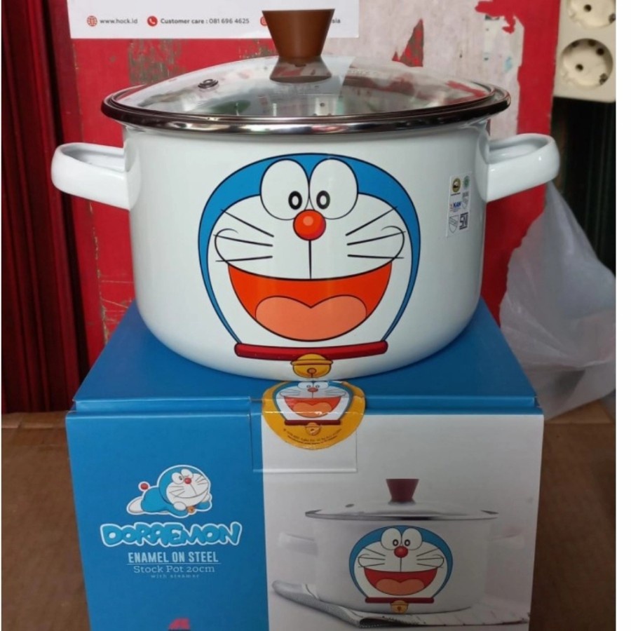 MASPION Stock Pot Enamel 20 cm DORAEMON + Panci Stock Pot