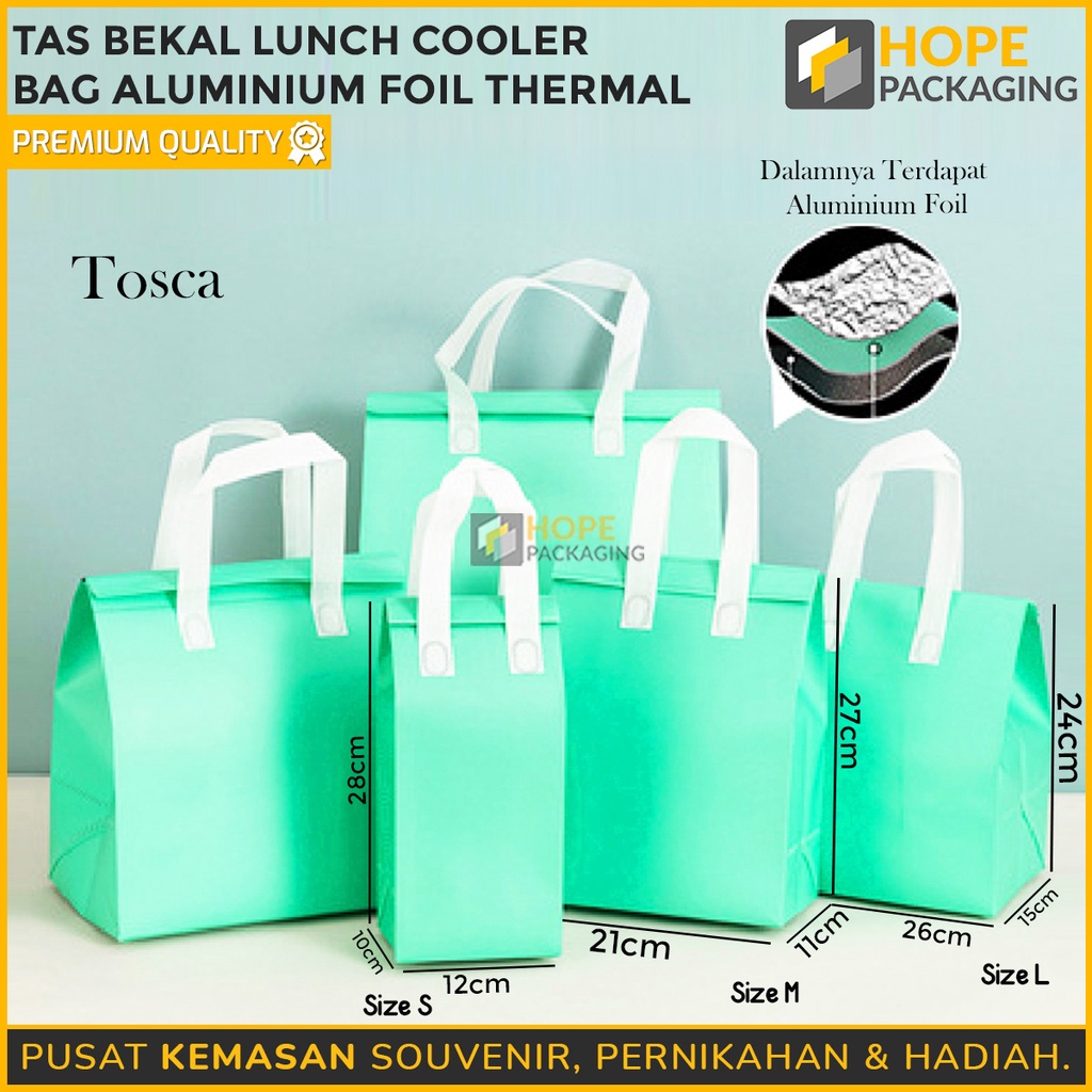 Tas bekal Lunch S M L XL Tas Custom goodie bag Toples wadah makanan kue souvenir lebaran / Cooler Bag aluminium Foil Thermal