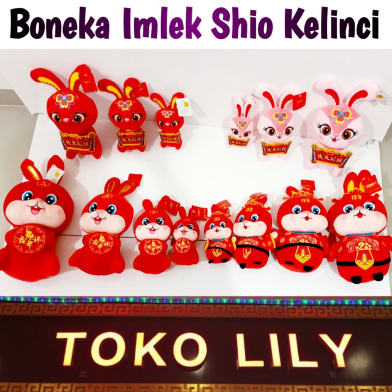 Boneka Imlek Shio Kelinci / Plush Toy Kelinci 2023 / Dekorasi Imlek / Souvenir Imlek 2023 / Stuffed Toys Kelinci Imlek