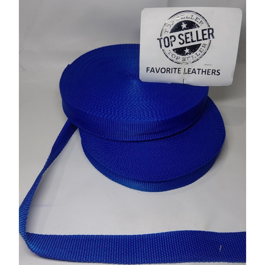 Nylon Webbing KK25 UKURAN 2,5CM /25MM / UKURAN 24METER / HARGA PER ROLL WARNA BIRU BENHUR / BIRU BCA