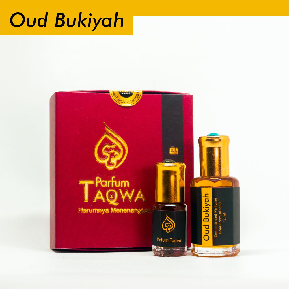 Parfum Taqwa Oud Bukiyah 12 ml [ Beli 1 Gratis 1 ] | Parfum Sholat Oud Bukiyah [ Non Alcohol ]