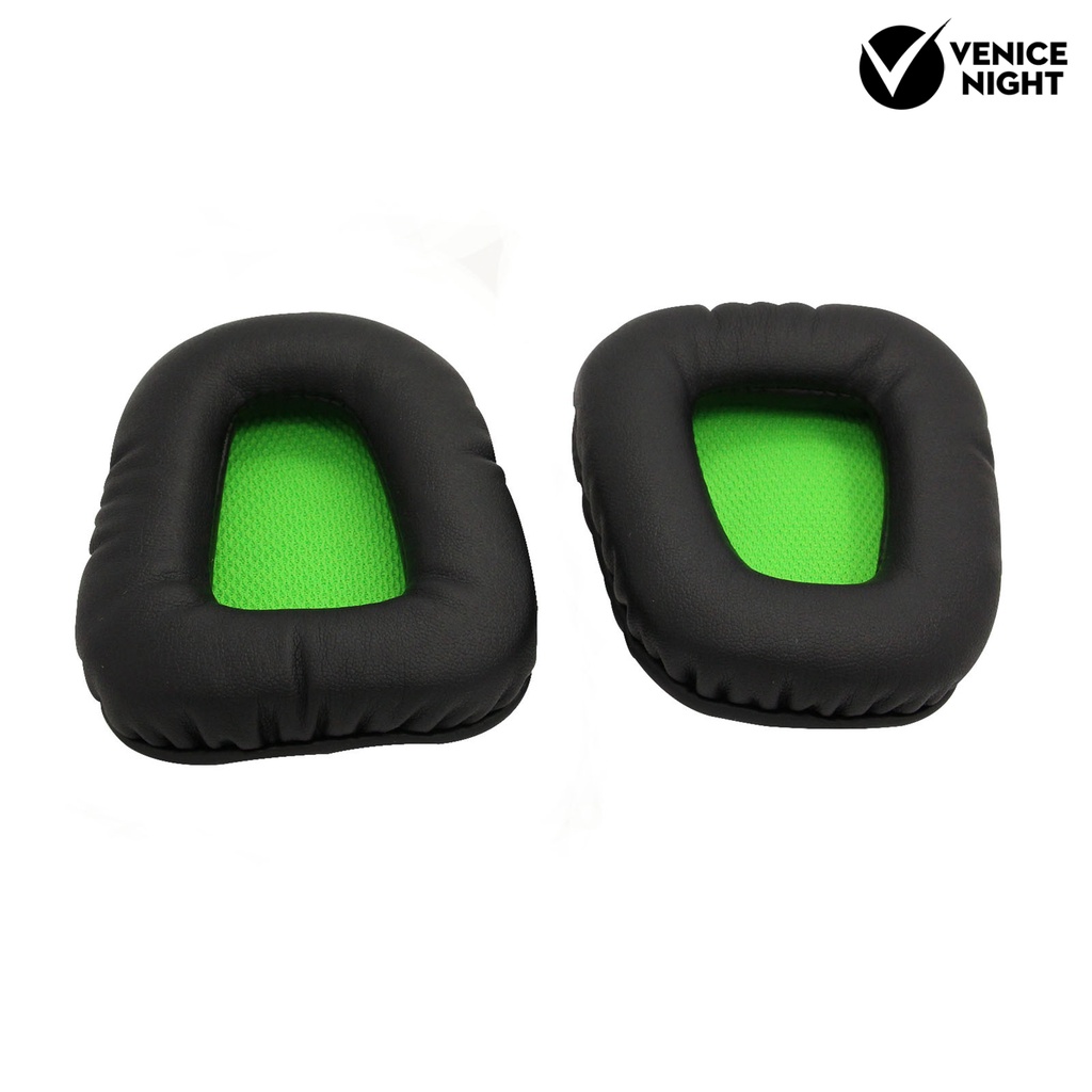 (VNEP) (Berkabel) 2Pcs Lembut Penggantian Faux Kulit Memori Busa Headphone Bantalan Telinga Earmuff Bantal untuk Razer Electra