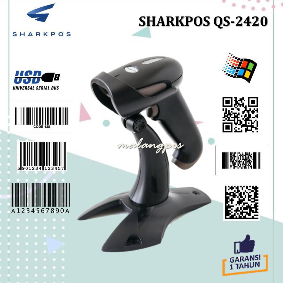 Barcode Scanner Sharkpos  QS2420 Usb 2D Barcode QR Code Setara Kassen