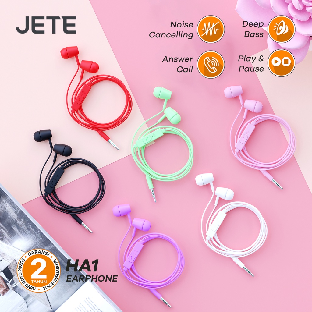 Headset Earphone  JETE HA1 - Garansi 2 Tahun