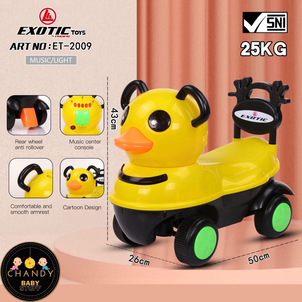 EXOTIC MAINAN ANAK MOBIL MOBILAN DORONG RIDE ON PANDA ET2010 BEBEK ET2009