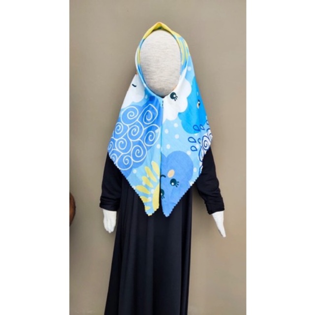 VOAL PRINTING ANAK INSTANT MOTIF CLOUD AWAN / HIJAB INSTANT ANAK LUCU / KERUDUNG ANAK KARAKTER LUCU