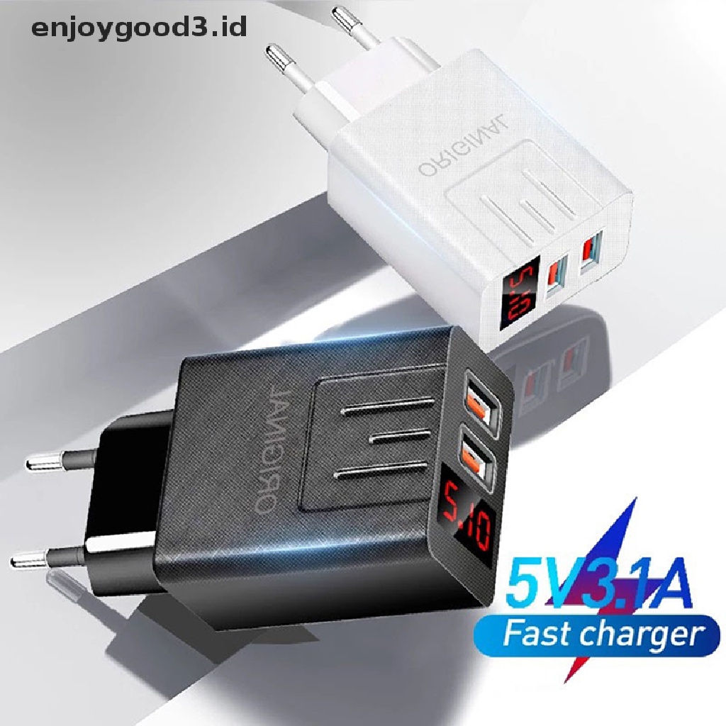 Adapter Charger USB 3.0 45W QC 3.0 display digital LED