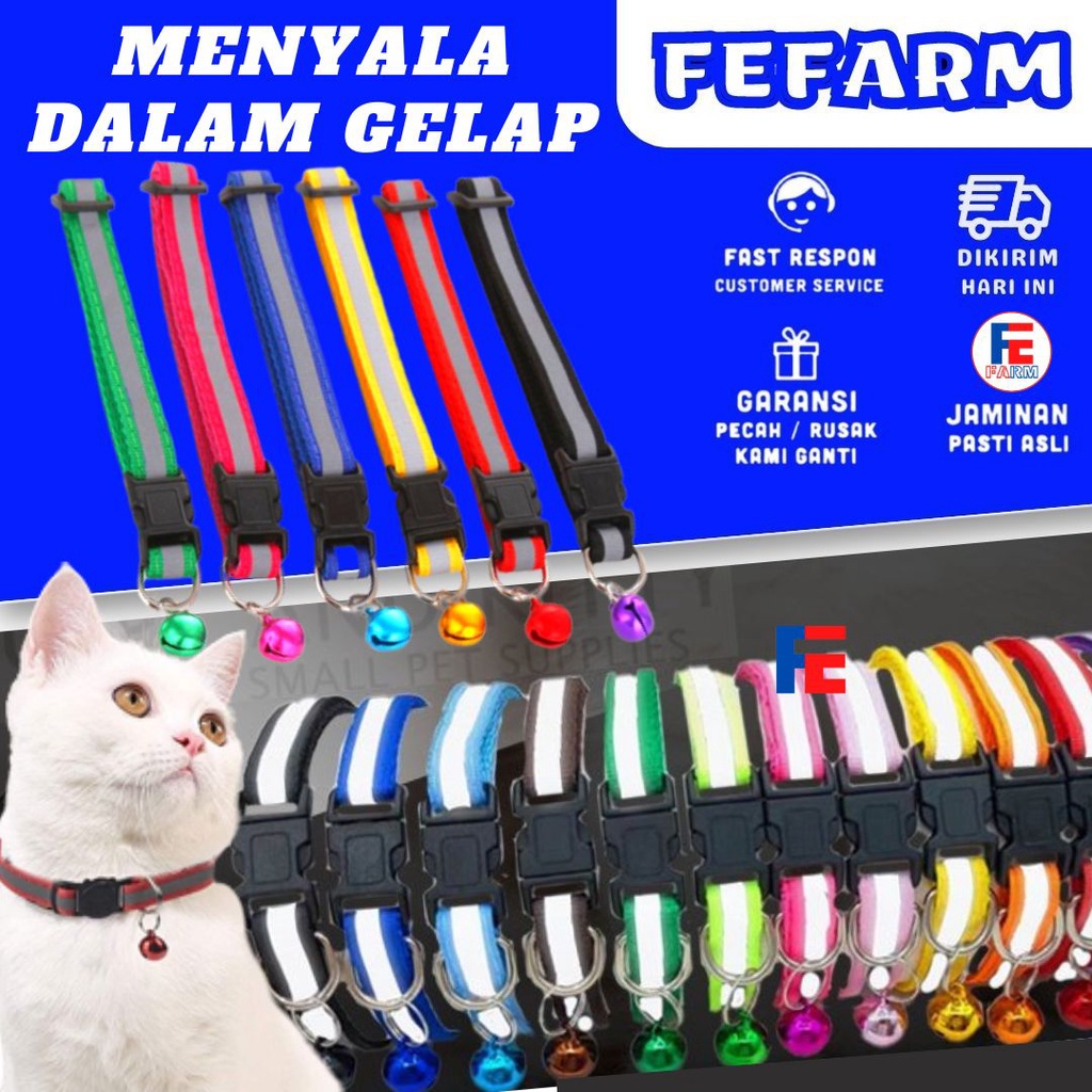 Kalung Kucing Cat Kalung Kucing Lonceng Menyala Dalam Gelap Baju Kucing Cats Refleksi Malam FEFARM