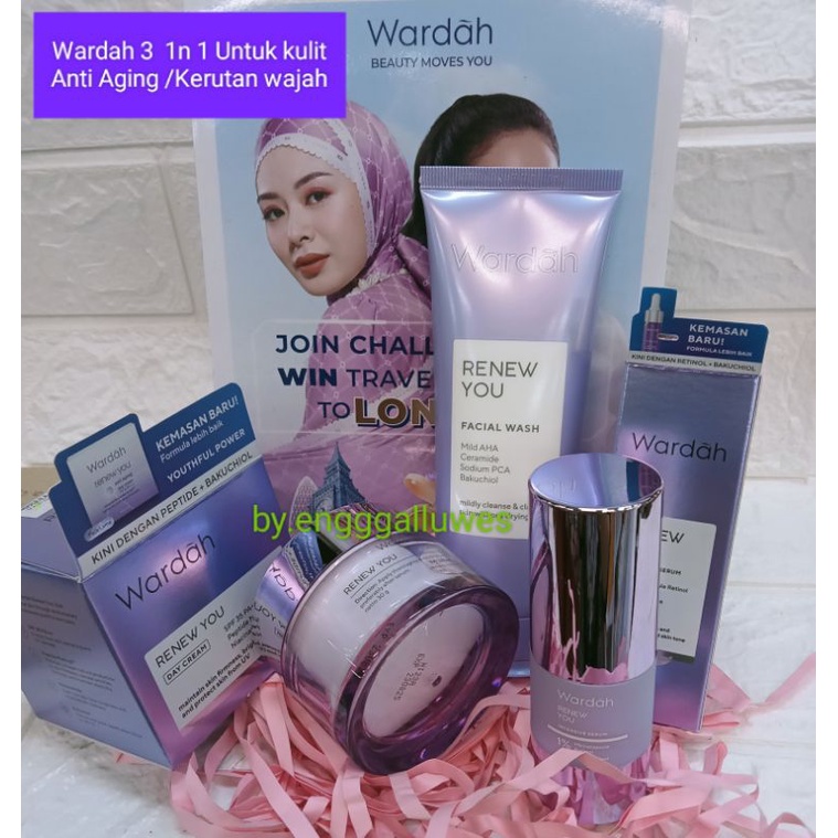 PAKET WARDAH 3IN1 UNTUK KULIT ANTI AGING/KERUTAN WAJAH